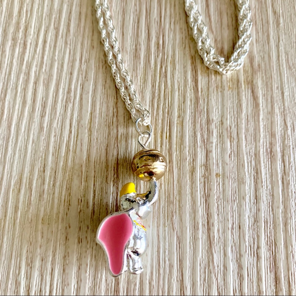 Disney Parks Dumbo 14k Gold & Silver Necklace